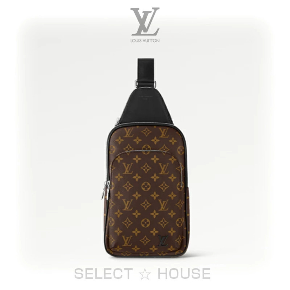 Louis Vuitton Avenue Leather Shoulder Bag White Brown